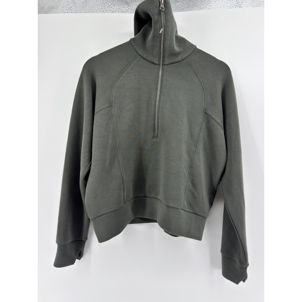 Spanx AirEssentials Half Zip Pullover Dark Olive Green XS Sweatshirt